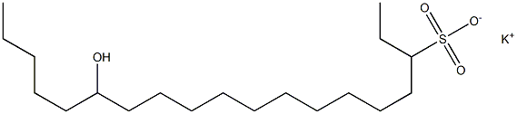 14-Hydroxynonadecane-3-sulfonic acid potassium salt 结构式