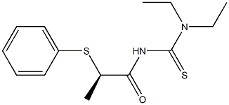(-)-1,1-Diethyl-3-[(R)-2-(phenylthio)propionyl]thiourea 结构式