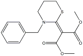 2-[(3-Benzyl-3,4,5,6-tetrahydro-2H-1,3-thiazin)-2-ylidene]malonic acid dimethyl ester 结构式