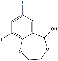 7-Iodo-9-iodo-2,3-dihydro-5H-1,4-benzodioxepin-5-ol 结构式