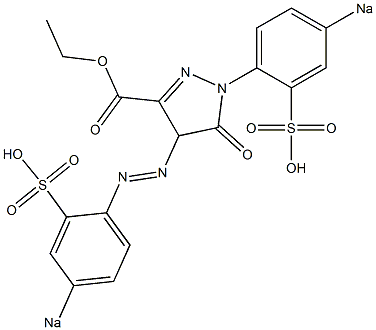 5-Oxo-4,5-dihydro-4-[(4-sodiosulfophenyl)azo]-1-(4-sodiosulfophenyl)-1H-pyrazole-3-carboxylic acid ethyl ester 结构式