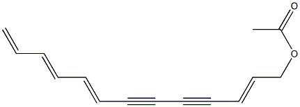 Acetic acid (2E,8E,10E)-2,8,10,12-tridecatetrene-4,6-diynyl ester 结构式