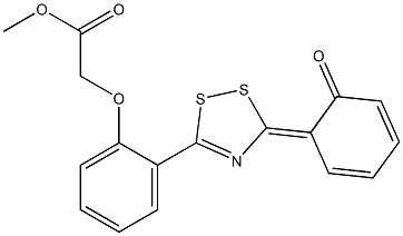 2-[2-[3-(2-Oxo-3,5-cyclohexadien-1-ylidene)-3H-1,2,4-dithiazol-5-yl]phenoxy]acetic acid methyl ester 结构式