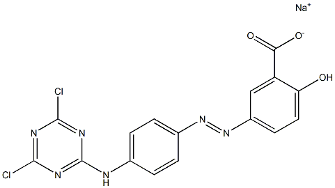 5-[p-(4,6-Dichloro-1,3,5-triazin-2-ylamino)phenylazo]-2-hydroxybenzoic acid sodium salt 结构式