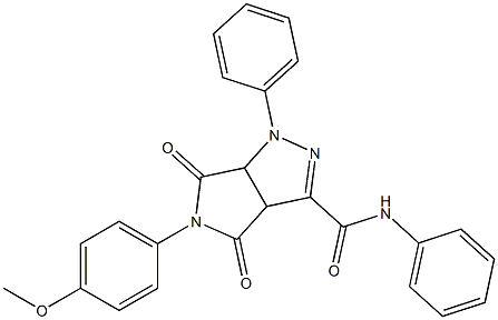 1,3a,4,5,6,6a-Hexahydro-4,6-dioxo-N-phenyl-5-(4-methoxyphenyl)-1-(phenyl)pyrrolo[3,4-c]pyrazole-3-carboxamide 结构式