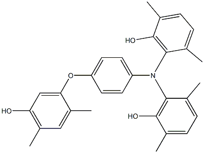 N,N-Bis(6-hydroxy-2,5-dimethylphenyl)-4-(5-hydroxy-2,4-dimethylphenoxy)benzenamine 结构式