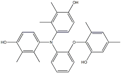 N,N-Bis(4-hydroxy-2,3-dimethylphenyl)-2-(6-hydroxy-2,4-dimethylphenoxy)benzenamine 结构式