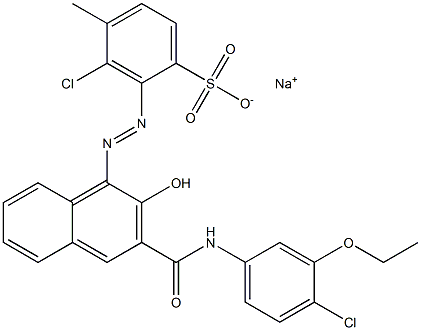 3-Chloro-4-methyl-2-[[3-[[(4-chloro-3-ethoxyphenyl)amino]carbonyl]-2-hydroxy-1-naphtyl]azo]benzenesulfonic acid sodium salt 结构式