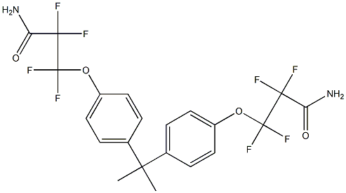 3,3'-[Propane-2,2-diylbis(4,1-phenyleneoxy)]bis(2,2,3,3-tetrafluoropropanamide) 结构式