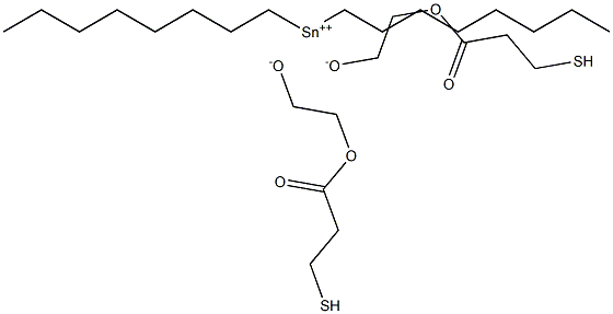 Dioctyltin(IV)bis[2-(3-mercaptopropionyloxy)ethanolate] 结构式