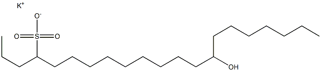 14-Hydroxyhenicosane-4-sulfonic acid potassium salt 结构式