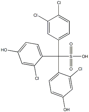 (3,4-Dichlorophenyl)bis(2-chloro-4-hydroxyphenyl)methanesulfonic acid 结构式