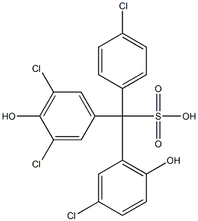 (4-Chlorophenyl)(3-chloro-6-hydroxyphenyl)(3,5-dichloro-4-hydroxyphenyl)methanesulfonic acid 结构式