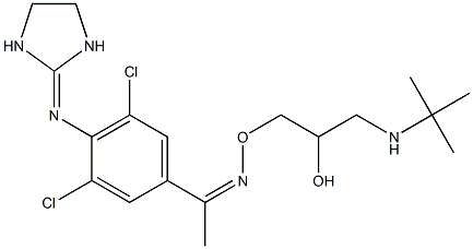 3',5'-Dichloro-4'-(imidazolidin-2-ylideneamino)acetophenone O-(3-tert-butylamino-2-hydroxypropyl)oxime 结构式
