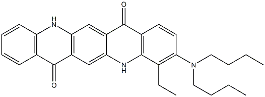 3-(Dibutylamino)-4-ethyl-5,12-dihydroquino[2,3-b]acridine-7,14-dione 结构式