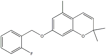 7-(2-Fluorobenzyloxy)-2,2,5-trimethyl-2H-1-benzopyran 结构式