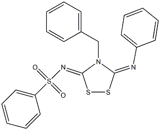 3-Phenylimino-4-benzyl-5-phenylsulfonylimino-1,2,4-dithiazolidine 结构式