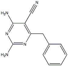 2,4-Diamino-6-benzylpyrimidine-5-carbonitrile 结构式