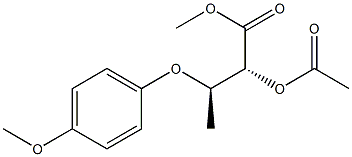 (2R,3R)-2-Acetoxy-3-(p-methoxyphenoxy)butyric acid methyl ester 结构式