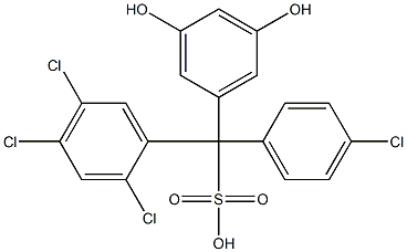 (4-Chlorophenyl)(2,4,5-trichlorophenyl)(3,5-dihydroxyphenyl)methanesulfonic acid 结构式