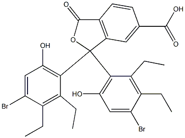 1,1-Bis(4-bromo-2,3-diethyl-6-hydroxyphenyl)-1,3-dihydro-3-oxoisobenzofuran-6-carboxylic acid 结构式