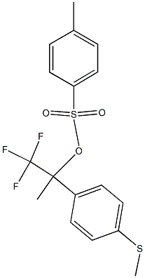 4-Methylbenzenesulfonic acid 1-(trifluoromethyl)-1-(4-methylthiophenyl)ethyl ester 结构式