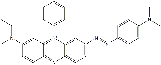 3-(Diethylamino)-7-[[4-(dimethylamino)phenyl]azo]-5-phenylphenazin-5-ium 结构式