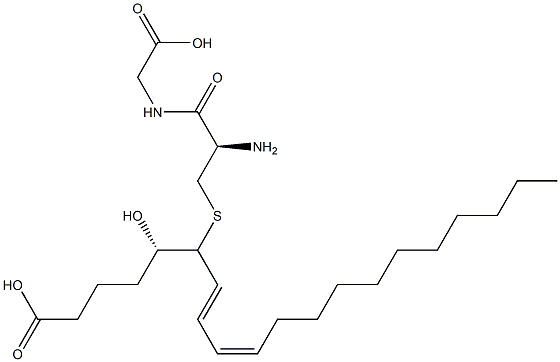 N-[S-[(1R,2E,4Z)-1-[(1S)-1-Hydroxy-4-carboxybutyl]-2,4-pentadecadien-1-yl]-L-cysteinyl]glycine 结构式