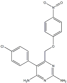 5-(4-Chlorophenyl)-6-(4-nitrophenoxymethyl)pyrimidine-2,4-diamine 结构式