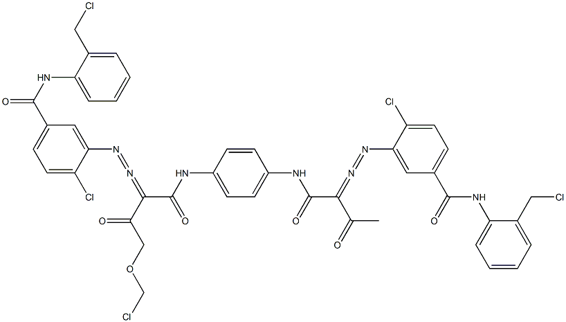 3,3'-[2-(Chloromethoxy)-1,4-phenylenebis[iminocarbonyl(acetylmethylene)azo]]bis[N-[2-(chloromethyl)phenyl]-4-chlorobenzamide] 结构式