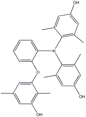 N,N-Bis(4-hydroxy-2,6-dimethylphenyl)-2-(3-hydroxy-2,5-dimethylphenoxy)benzenamine 结构式