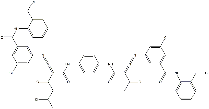 3,3'-[2-(1-Chloroethyl)-1,4-phenylenebis[iminocarbonyl(acetylmethylene)azo]]bis[N-[2-(chloromethyl)phenyl]-5-chlorobenzamide] 结构式