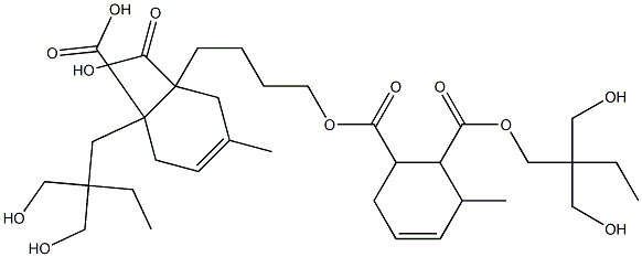 4-Methyl-4-cyclohexene-1,2-dicarboxylic acid 1-[2,2-bis(hydroxymethyl)butyl]2-[4-[2-[2,2-bis(hydroxymethyl)butoxycarbonyl]-3-methyl-4-cyclohexen-1-ylcarbonyloxy]butyl] ester 结构式