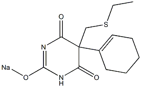 5-(1-Cyclohexenyl)-5-(ethylthiomethyl)-2-sodiooxy-4,6(1H,5H)-pyrimidinedione 结构式