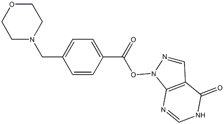 1,5-Dihydro-4-oxo-4H-pyrazolo[3,4-d]pyrimidin-1-ol 4-(morpholinomethyl)benzoate 结构式
