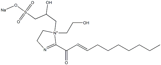 1-(2-Hydroxyethyl)-1-[2-hydroxy-3-(sodiooxysulfonyl)propyl]-2-(2-decenoyl)-2-imidazoline-1-ium 结构式