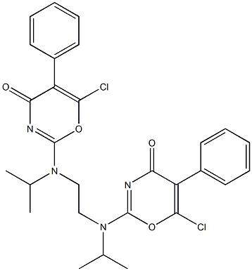 N,N'-Diisopropyl-N,N'-bis(4-oxo-5-phenyl-6-chloro-4H-1,3-oxazin-2-yl)ethylenediamine 结构式