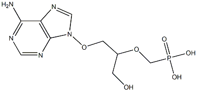 9-[2-(Phosphonomethoxy)-3-hydroxypropoxy]-6-amino-9H-purine 结构式