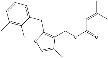 4-Methyl-2-(2,3-dimethylbenzyl)-3-[[(3-methyl-2-butenoyl)oxy]methyl]furan 结构式