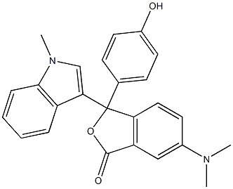 6-(Dimethylamino)-3-(4-hydroxyphenyl)-3-(1-methyl-1H-indol-3-yl)isobenzofuran-1(3H)-one 结构式