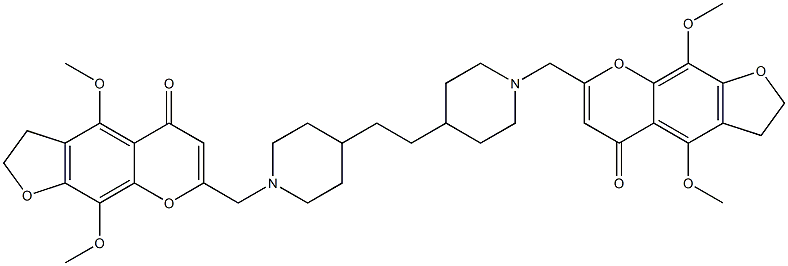 7,7'-[1,2-Ethanediylbis(4,1-piperidinediyl)bis(methylene)]bis[2,3-dihydro-4,9-dimethoxy-5H-furo[3,2-g][1]benzopyran-5-one] 结构式