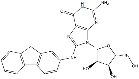 8-(9H-Fluorene-2-ylamino)guanosine 结构式