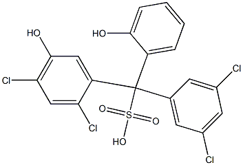 (3,5-Dichlorophenyl)(2,4-dichloro-5-hydroxyphenyl)(2-hydroxyphenyl)methanesulfonic acid 结构式