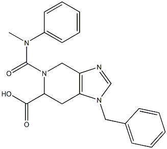 1-Benzyl-4,5,6,7-tetrahydro-5-(N-methylphenylcarbamoyl)-1H-imidazo[4,5-c]pyridine-6-carboxylic acid 结构式