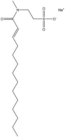 N-(2-Tetradecenoyl)-N-methyltaurine sodium salt 结构式