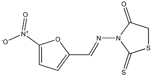 2-Thioxo-3-[[(5-nitrofuran-2-yl)methylene]amino]thiazolidin-4-one 结构式