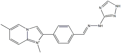 1,6-Dimethyl-2-[4-[2-(1H-1,2,4-triazol-3-yl)hydrazonomethyl]phenyl]imidazo[1,2-a]pyridin-1-ium 结构式