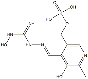 1-Hydroxy-3-[[3-hydroxy-2-methyl-5-(phosphonooxymethyl)pyridine-4-yl]methyleneamino]guanidine 结构式