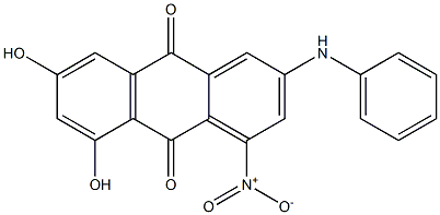 2-Anilino-5,7-dihydroxy-4-nitroanthraquinone 结构式