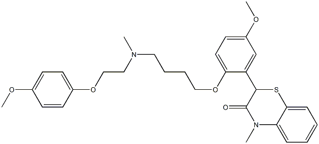 2-[2-[4-[N-[2-(4-Methoxyphenoxy)ethyl]methylamino]butoxy]-5-methoxyphenyl]-4-methyl-4H-1,4-benzothiazin-3(2H)-one 结构式